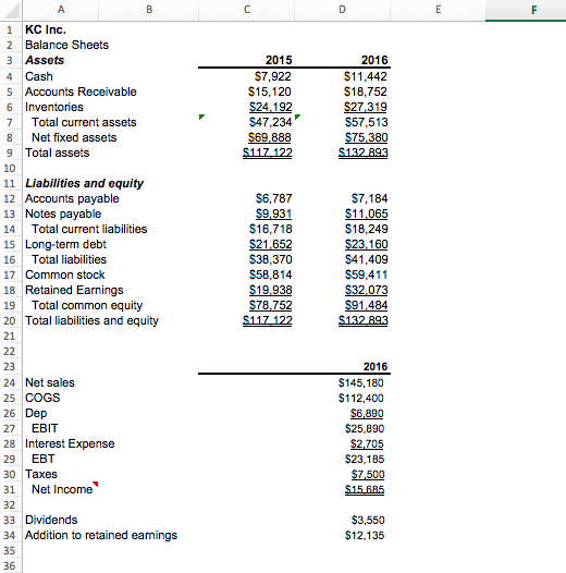  What is the operating cash flow? (please show work) 2016 7