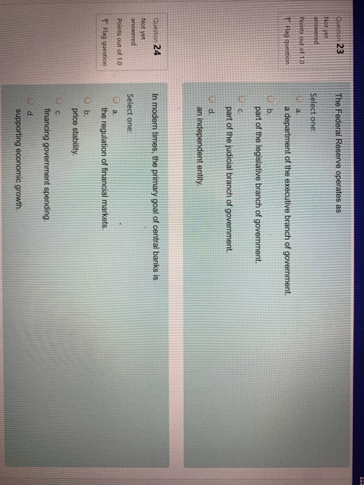 Question 20 Wot yet answered Points out of 1.0 3 Flag question