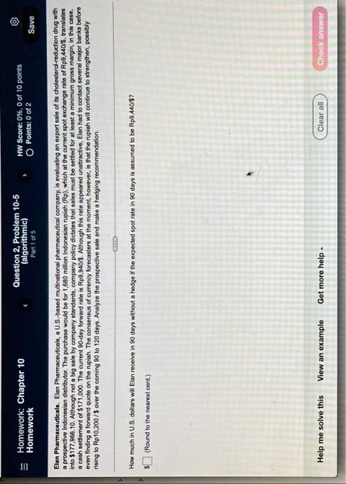  Homework: Chapter 10 Homework Question 2, Problem 10-5 (algorithmic) Part 1