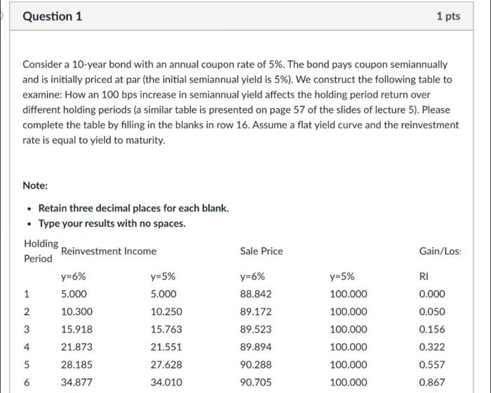  they are asking for the blank boxes. Question 1 1 pts
