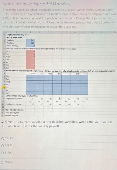 please quickly Gonsider the information below for THREE givestions. Modify the emplovee