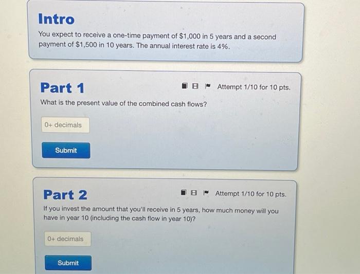 I need help solving this problem Intro You expect to receive a