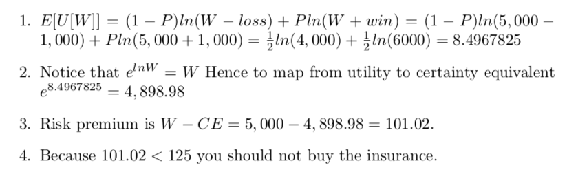 do we count E(U(W)) when we aren't using the value in the
