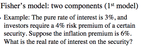  Fisher's model: two components (1st model) Example: The pure rate of