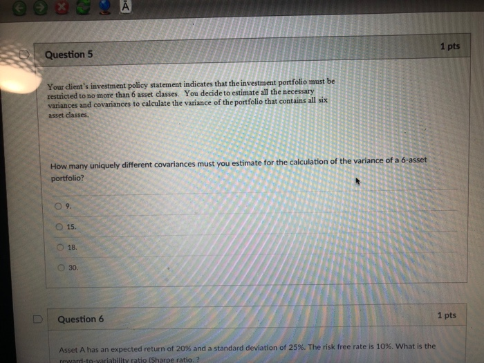 return Stock D 5% 20% -3% 7% Based on the information in