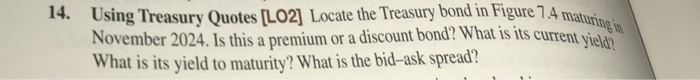  Number 14 please 14. Using Treasury Quotes [LO2] Locate the Treasury