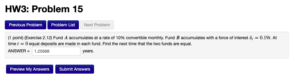  HW3: Problem 15 Previous Problem Problem List Next Problem (1 point)