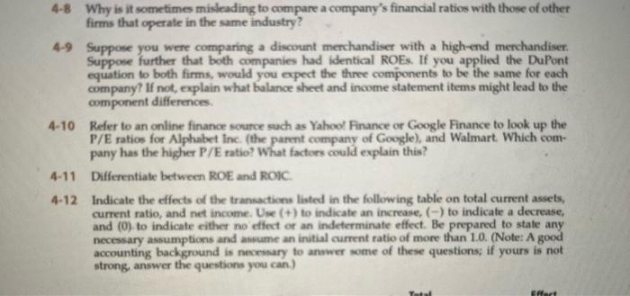 over time (trend analysis) and for different companies that are being compared?