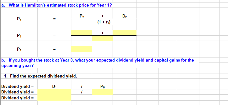 made on an excel sheet Thanks (7-27) Build a Model: Dividend Growth