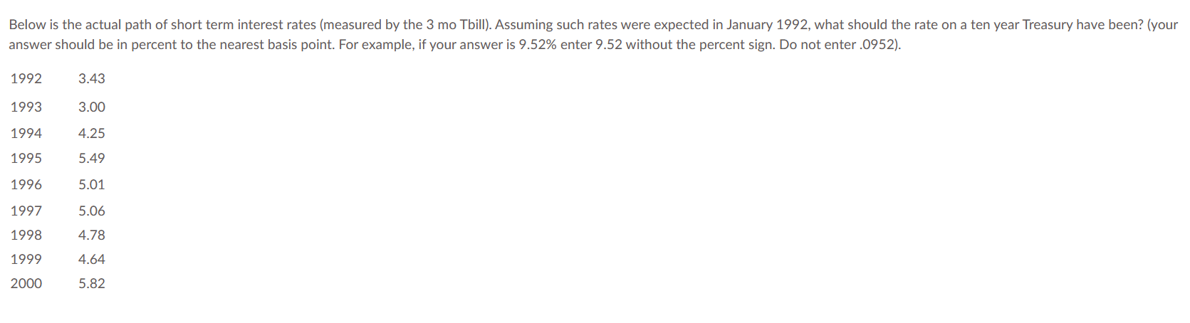 answer should be in percent to the nearest basis point. For