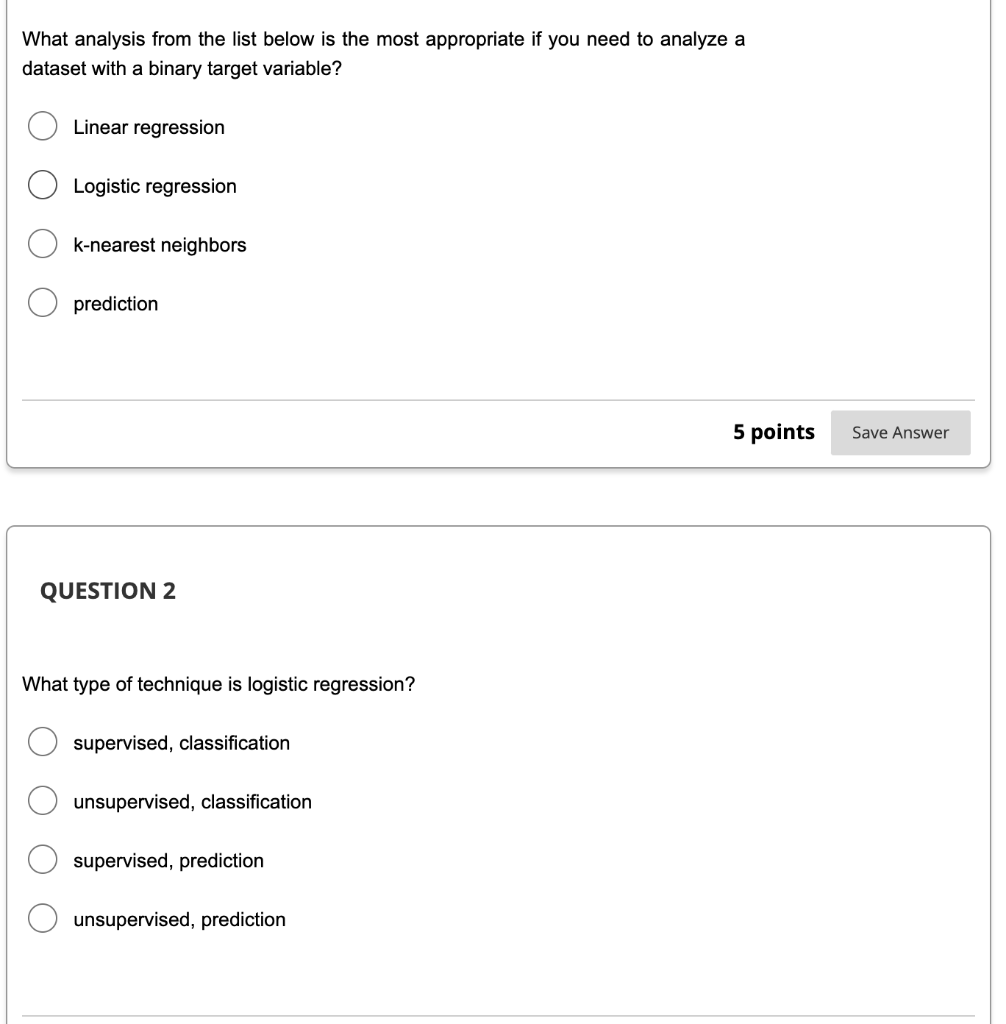 What analysis from the list below is the most appropriate if