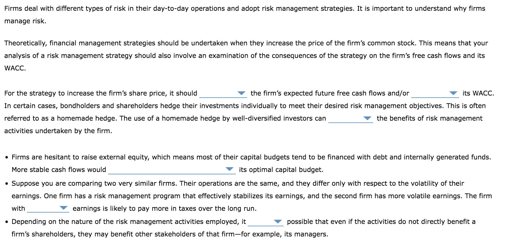Blank 1- Increase / Decrease Blank 2- Increase / Decrease Blank