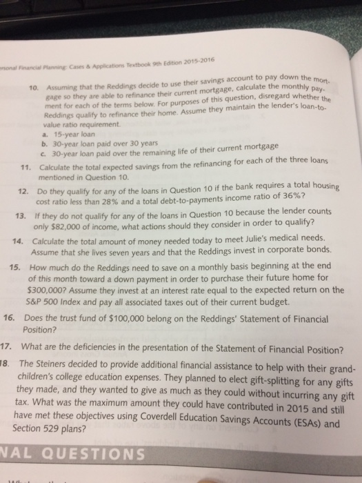 before submitting. Thank you IONS 1. List the Reddings' financial strengths and