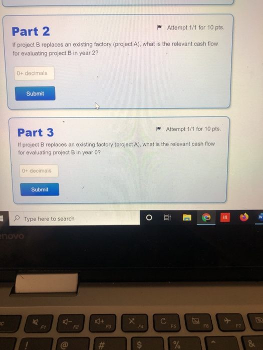 Intro Your company is considering two projects and has estimated the following