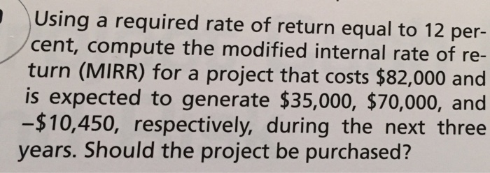  Finance Using a required rate of return equal to 12 percent,