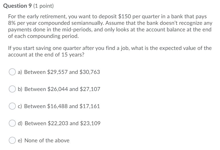 below to compute the equivalent uniform series (A) of the cash flow