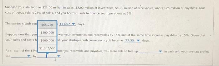 sold is 25% of sales, and you borrow funds to finance your
