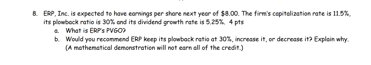 Assume that P/E ratios are computed using current price and expected earnings