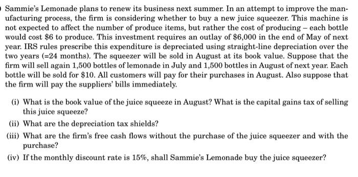 will upvote for work shown on excel each bottle cost $10 Sammie's