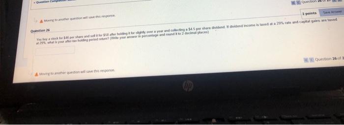  Question Comp & Moving to another question will save this response