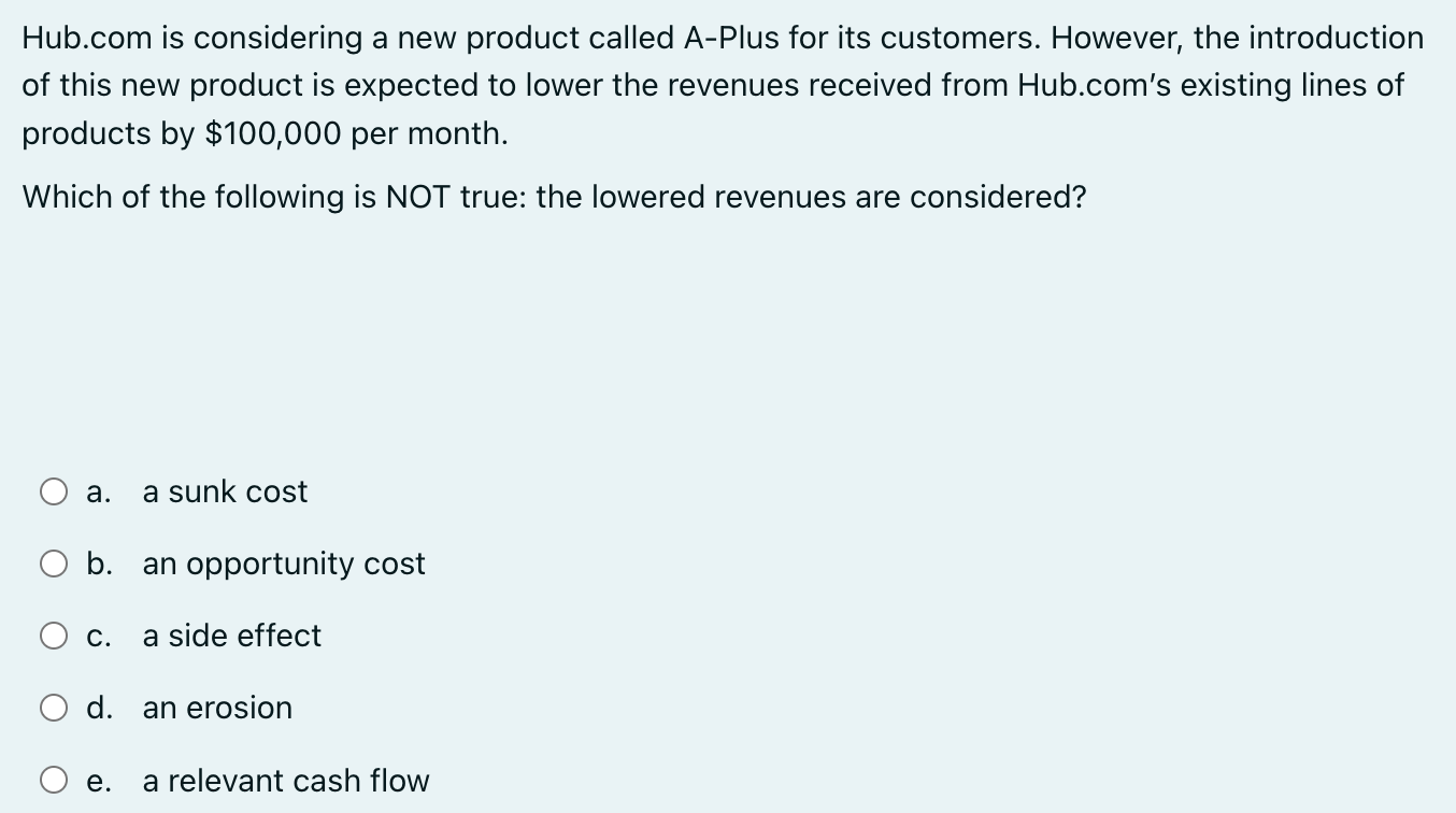  Hub.com is considering a new product called A-Plus for its customers.