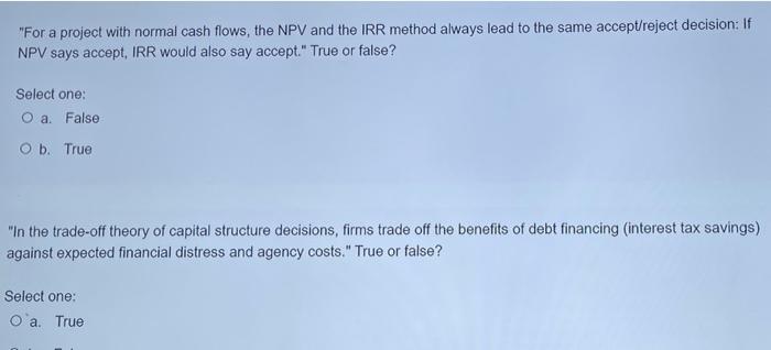 of the following project? Year 0 1 2 Cash flows -$400 $200