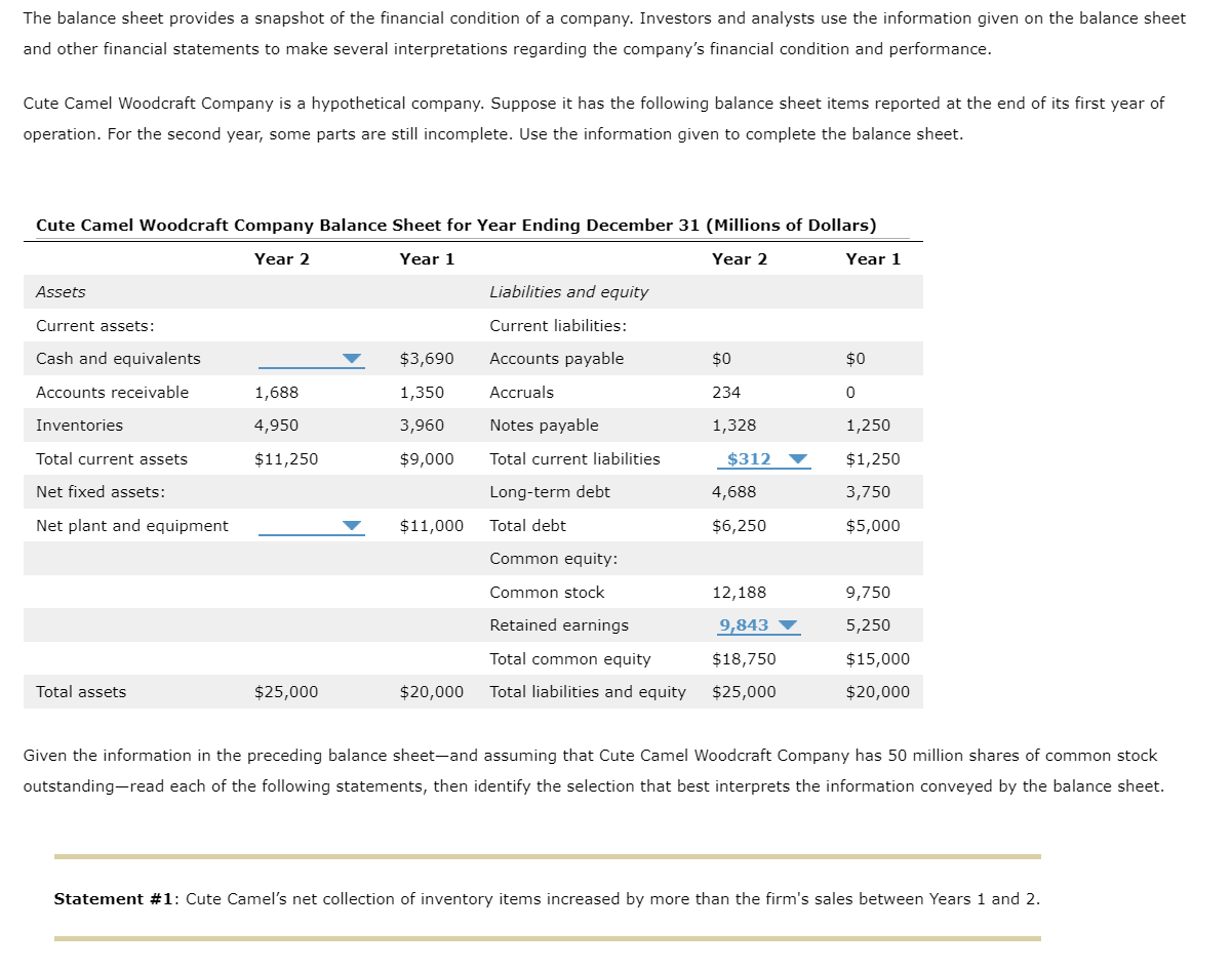 of the following statements, then identify the selection that best interprets the