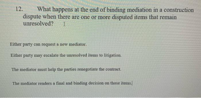 I need answer with explain 12. What happens at the end of