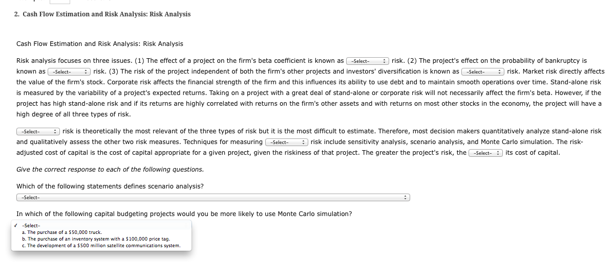 Please help with all of the drop down boxes. The first 6