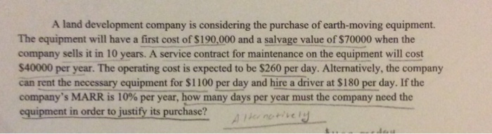  Without using excel how can this be solved? A land development