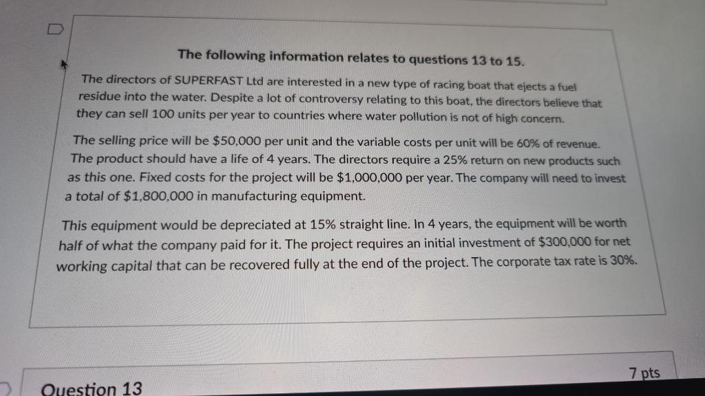  a). Prepare a table for cash flow? b). Calculate, NPV, IRR,
