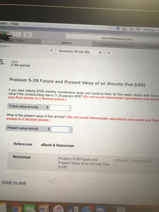 interest rate of a 5-year, annual $4,200 annuity with present value of