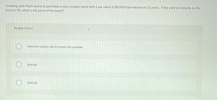 20 years, pays annual coupons, and the yield to maturity of the