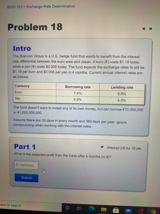  BUSI 163 > Exchange Rate Determination Problem 18 * >> Intro