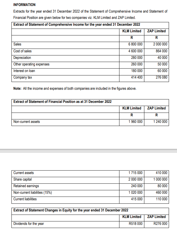 REQUIRED Use the information provided below to answer the following questions. (Answers