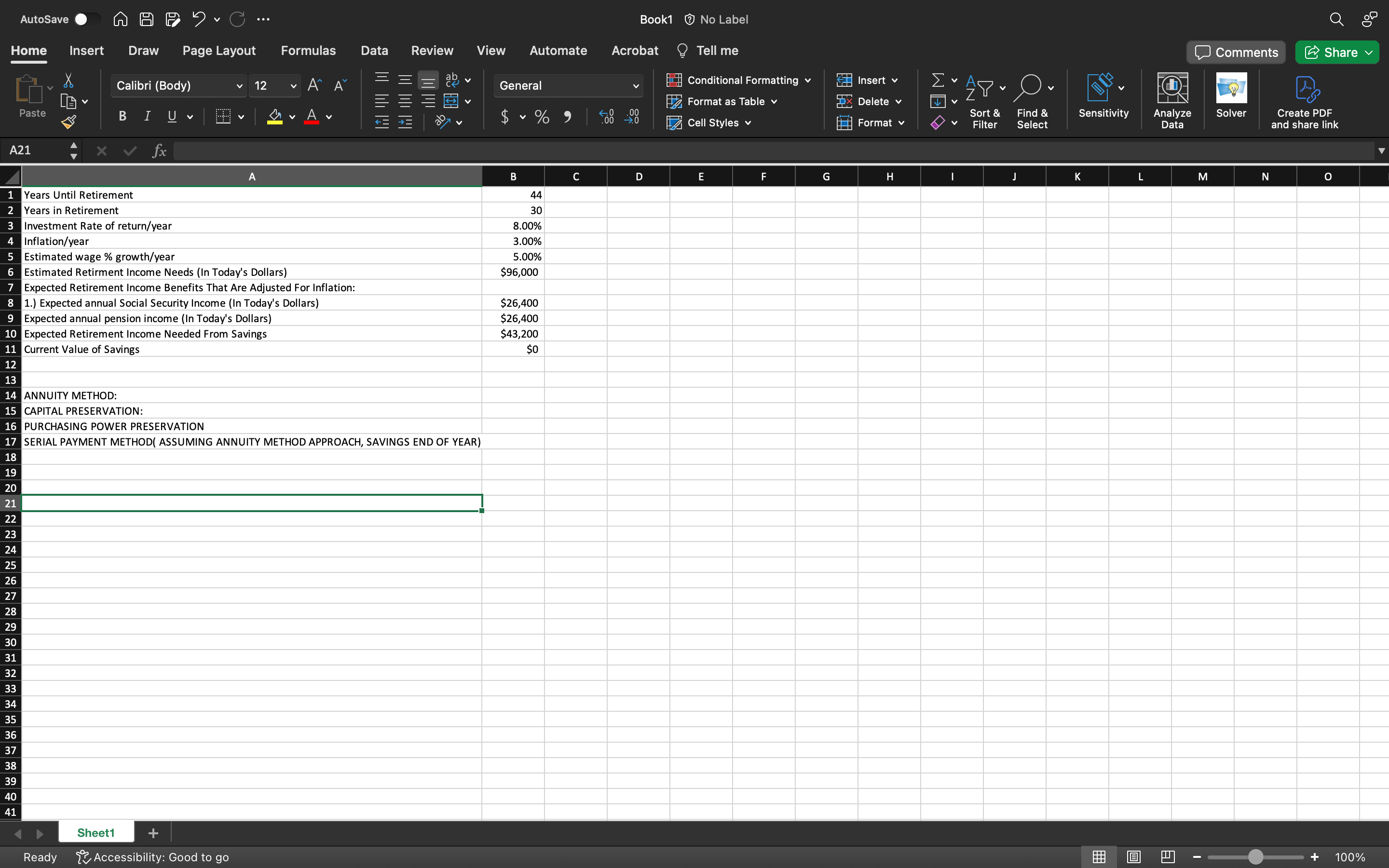  How do I solve this using the Purchasing Power Preservation? Years