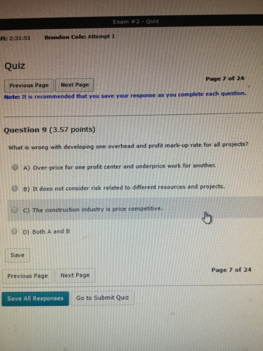  What is wrong with developing one overhead and profit mark-up rate