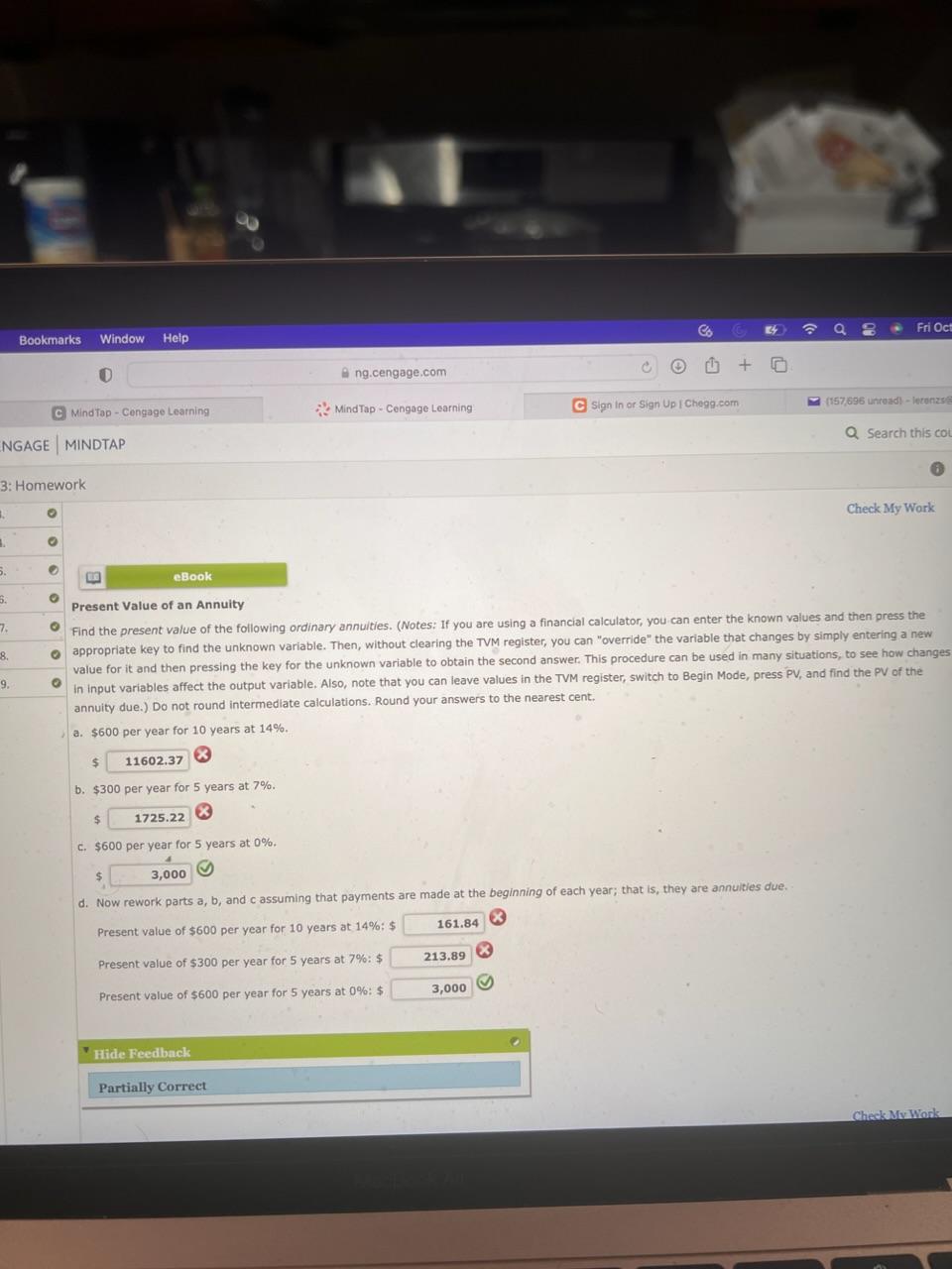 Can you solve the ones I got wrong ? Present Value of