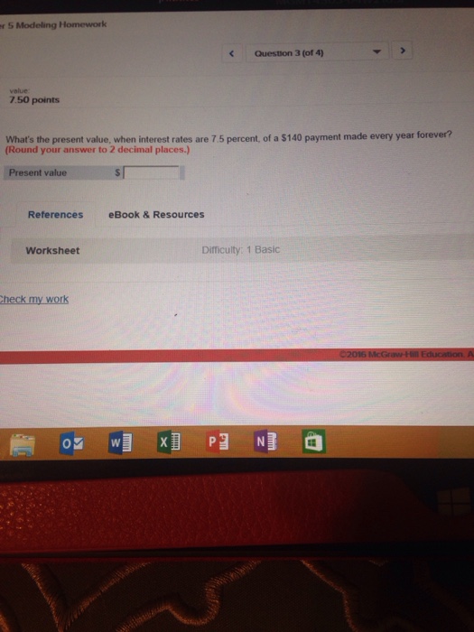  What's the present value, when interest rates are 7 5 percent,
