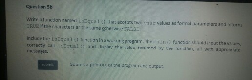 two integer numbers (base and exponent) as formal parameters and returns the