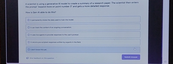  A scientist is using a generative Al model to create a