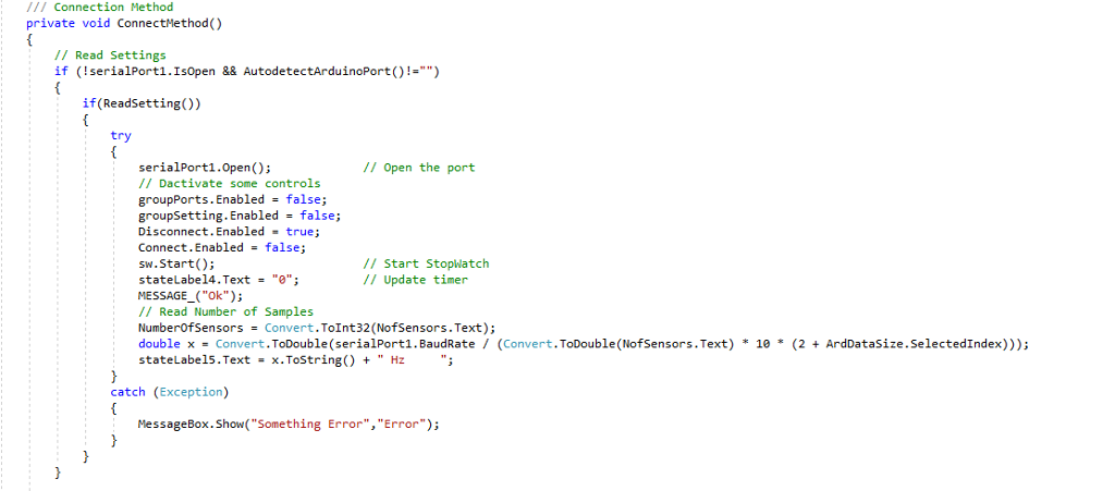 with more sensors (8) preferred. Please only comment lines changed. public partial