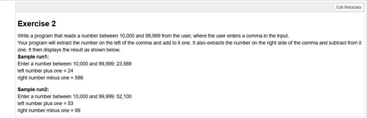  Write a program that reads a number between 10,000 and 99,999