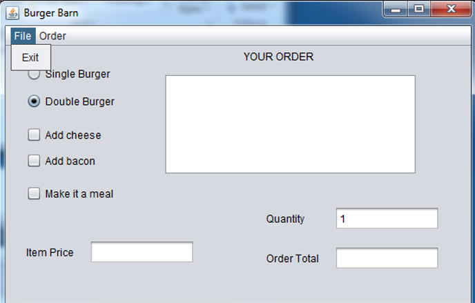 of Sale system Burger Barn needs a point of sale application. The