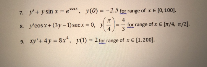 using ode45 in matlab,plot the solution over the specified range of the