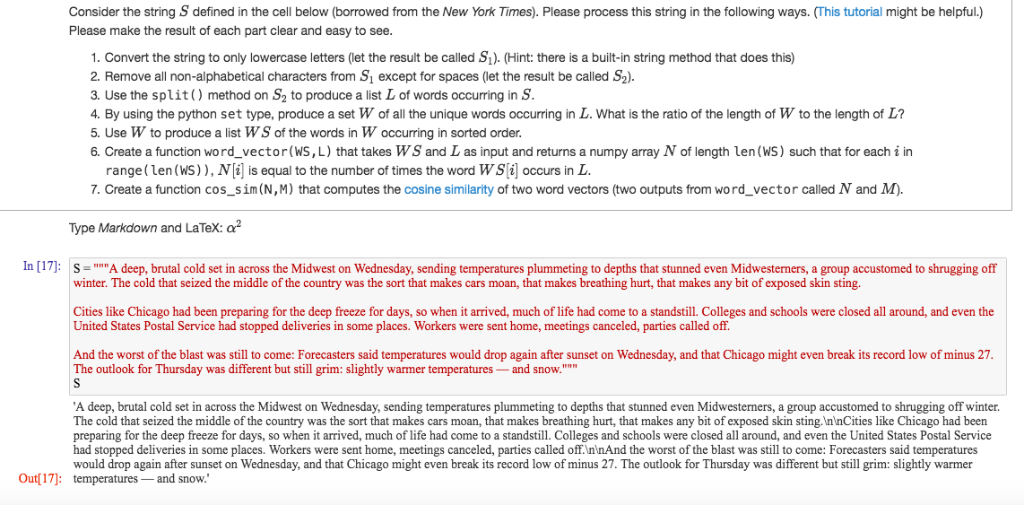 please answer in python Consider the string S defined in the cell