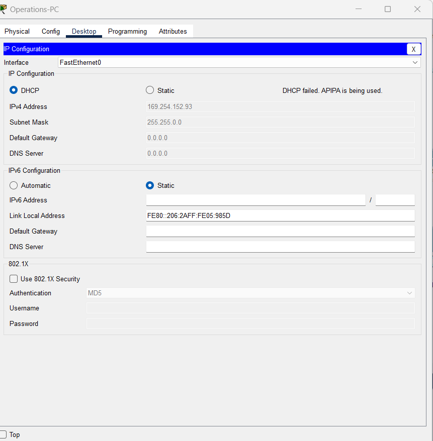  why is this not working IPv6 Configuration Automatic IPv6 Address Link