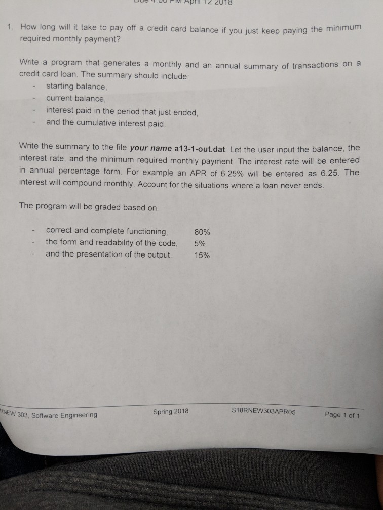  c++ programming format please et.UM p 12 2018 1. How long