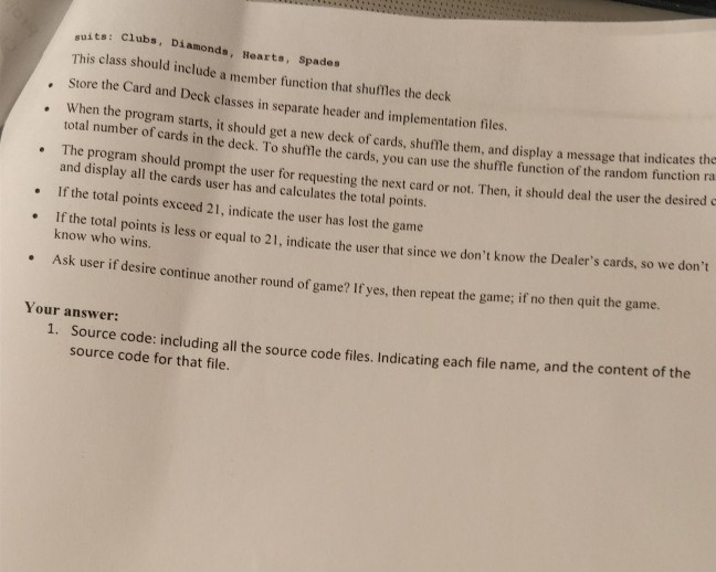 Game Create an object-oriented program tha and deals the specified number of