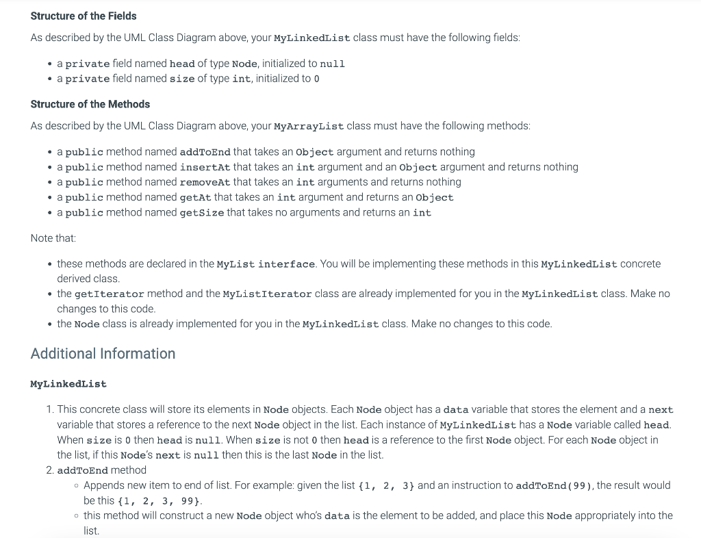an array list. - Implement the major functionality of a linked list.